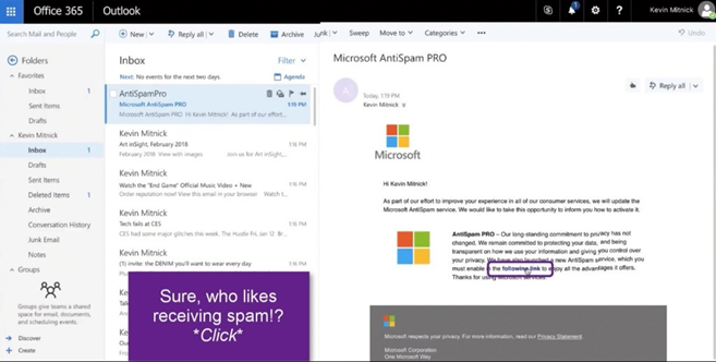 Microsoft phishing email